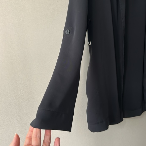 Aritzia Babaton Power Hip Black Blazer Tab Roll up Sleeve - Picture 11 of 13